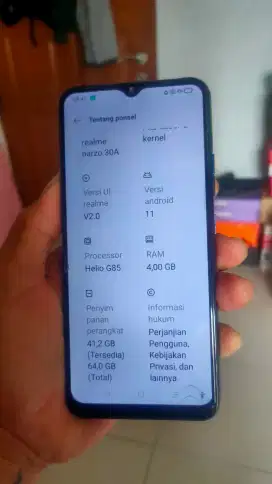 realme narzo 30A ram 4/64gb