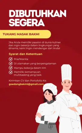 Lowongan kerjaan tukang masak