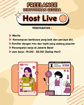 Freelance Host live tiktok & shopee