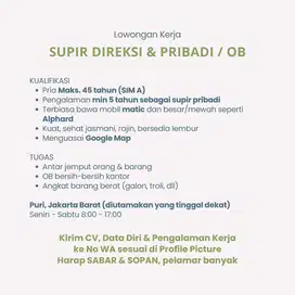 Supir direksi & pribadi / OB