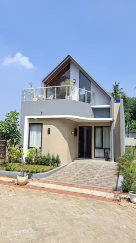 rumah 1.5 lantai full bata merah fasilitas lengkap desain skandinavian