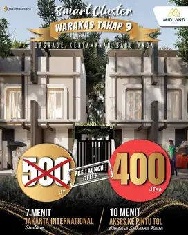 Dijual Rumah 2-lantai Minimalis Warakas dekat Stasiun Tanjung Priok