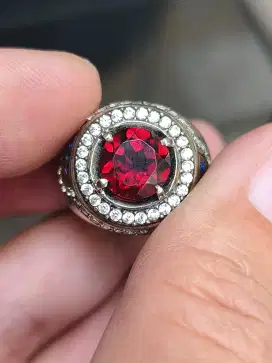 Cincin Batu garnet pyrope almandine 3.51 crat ring perak memo skylab