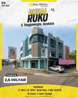 Ruko Strategis Siap Usaha di Jl. Honggowongso, Kratonan, Serengan, Sol