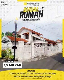 Rumah Luas & Strategis di Baturan, Colomadu!