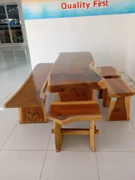 DINING SET MEJA KURSI KAYU