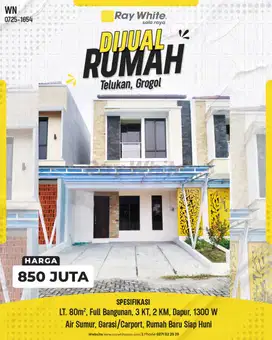 Rumah Baru Siap Huni di Perumahan Telukan, Grogol, Sukoharjo 850 juta!