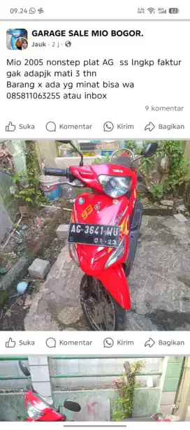 Mio sporty thn 2005 non step ss lngkp faktur gk ada