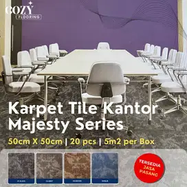 Karpet tile Majesty motif garis | Karpet kantor 50cm x 50cm
