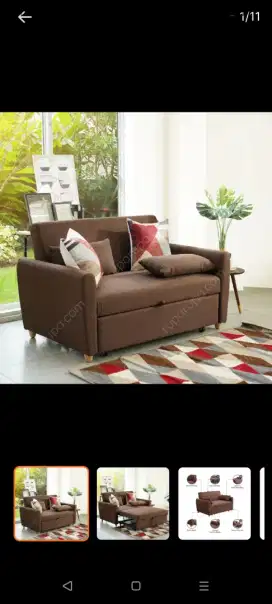 Selma Laguna Sofa bed fabric cokelat
