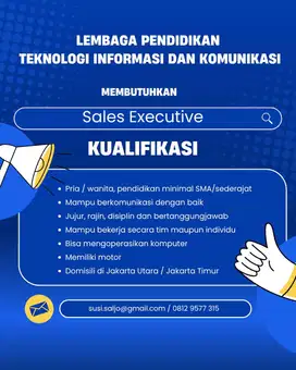 Dibutuhkan Segera Sales Executive