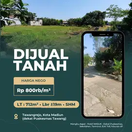 Tanah Pekarangan Dekat Puskesmas Tawangrejo