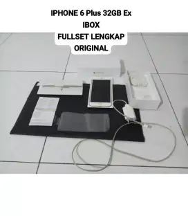 Iphone 6 Plus 32GB Gold Ex IBOX Komplit Dus Box Charger Headset Buku