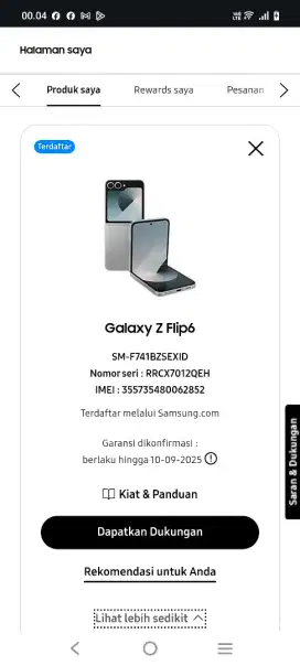 Samsung Z Flip 6 Sein 12/512 Mulus Normal Bisa Tuker Tambah