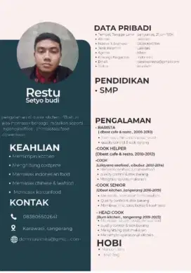 Mencari pekerjaan koki/ yang lain