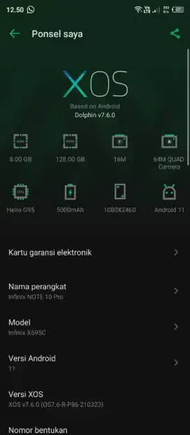 infinix note 10 pro ram 8/128
