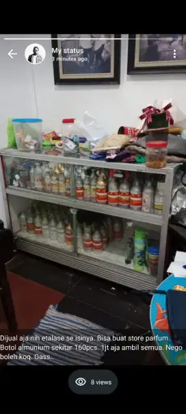 Dijual etalase dan parfum bibit