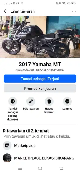 DI JUAL MOTOR YAMAHA MT25
