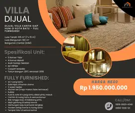 DIJUAL VILLA CANTIK SIAP HUNI DI KOTA BATU – FULL FURNISHED!