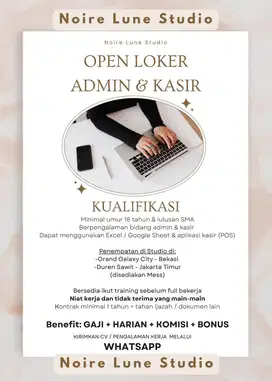 Lowongan Kerja Admin & Kasir Loker Jakarta Bekasi