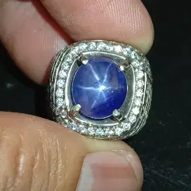 Blue sapphire Star Sri Lanka no heat 11 ct sertifikat GRI