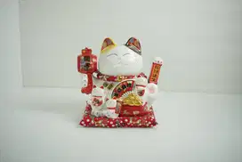 Maneki Neko Keramik Kucing Ukuran Jumbo Keberuntungan / Lucky Cat