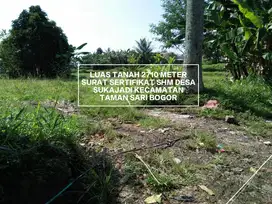 JUAL TANAH MURAH DAN STRATEGIS DI PINGGIR JALAN ANGKOT TAMANSARI BOGOR