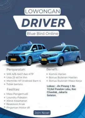 Dibutuhkan Driver Taksi Online