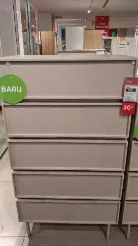 KAI CHEST 5 DRAWERS GREY U/2 CHEST OF DRAWERS