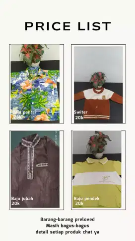 Sweater, baju pantai, jubah, celana anak kosongkan lemari