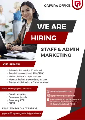 Staff & Admin Marketing Jabodetabek