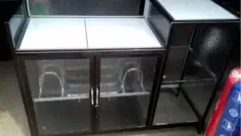 Rak Kompor & Rak Piring Aluminium Frame Coklat Kaca Es 118-90