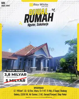 Rumah Mewah Clasic Terawat di Nguter Sukoharjo, Siap Huni