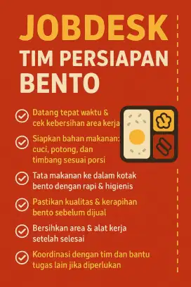 DIBUTUHKAN TIM PERSIAPAN BAGIAN DAPUR