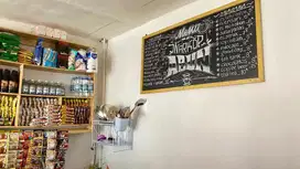 PAPAN NAMA CAFE RESTO BLACKBOARD GANTUNG