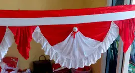 Bendera Merah Putih Backdrop Segitiga 10 meter tinggi 75cm 10 lengkung