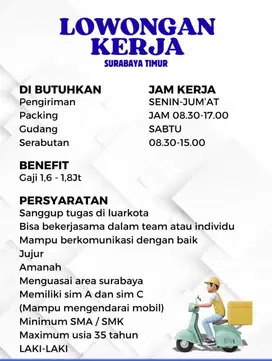 DIBUTUHKAN PEGAWAI KURIR SERABUTAN
