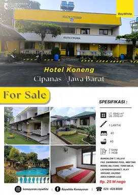 Dijual Cepat Hotel Koneng di Cipanas Cianjur Jawa Barat