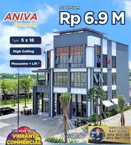 Ruko Murah Aniva Studio Loft 3 lantai hadap jalan raya langsung
