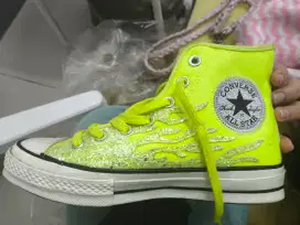 Jual Bekas Converse Chuck Taylor Glitter shine women's top high lemon