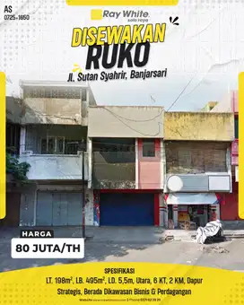 Disewakan Ruko Gede: Jl. Sutan Syahrir, Banjarsari – Cocok Buat Usaha