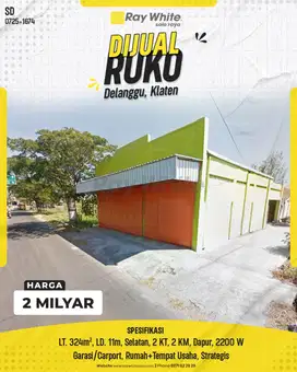 Ruko Dijual: Delanggu, Klaten – Cocok untuk Usaha dan Hunian!