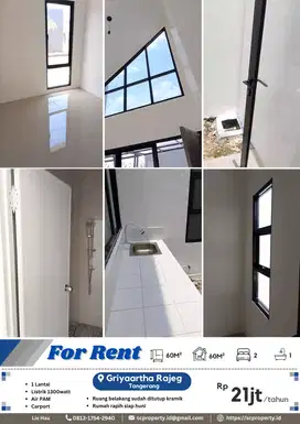 Disewakan Rumah Murah Griyaartha Rajeg Kintamani, Tangerang 21jt/th