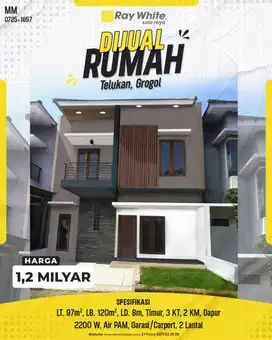 Dijual Rumah 2 Lantai Modern: Telukan, Grogol – Estetik & Nyaman!