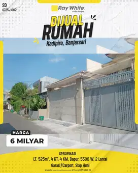 Dijual Rumah Mewah 2 Lantai: Kadipiro, Banjarsari – Siap Huni&Tinggal