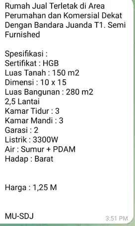 Runah dwkat Bandara Juanda Surabaya