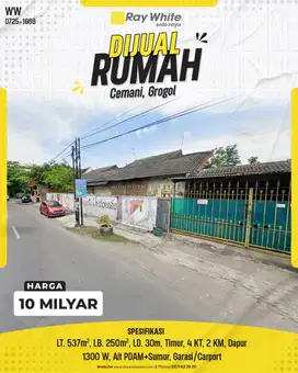 Dijual Rumah Strategis Dekat Pabrik Batik Keris & Dan Liris di Cemani,