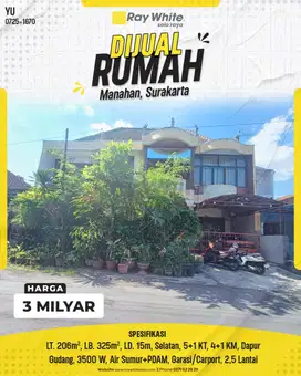 Dijual Rumah Megah 2,5 Lantai: Manahan – Premium Living di Solo!