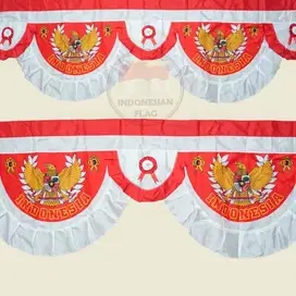 Bendera Merah Putih Backdrop Bunder Merah 5 meter tinggi 75cm