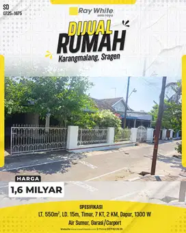 Rumah Dijual: Karangmalang, Sragen – Luas & Nyaman Buat Keluarga Besar